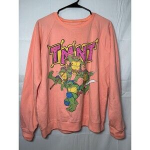 Teen Girls Womens Teenage Mutant Ninja turtles T-Shirt L Open Back Long Sleeve